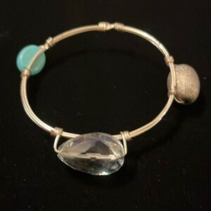 Silver, Blue, Gold Charm Bracelet